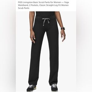 Figs Scrub Pants, Livingston style, Black, Size Medium Tall. EUC!